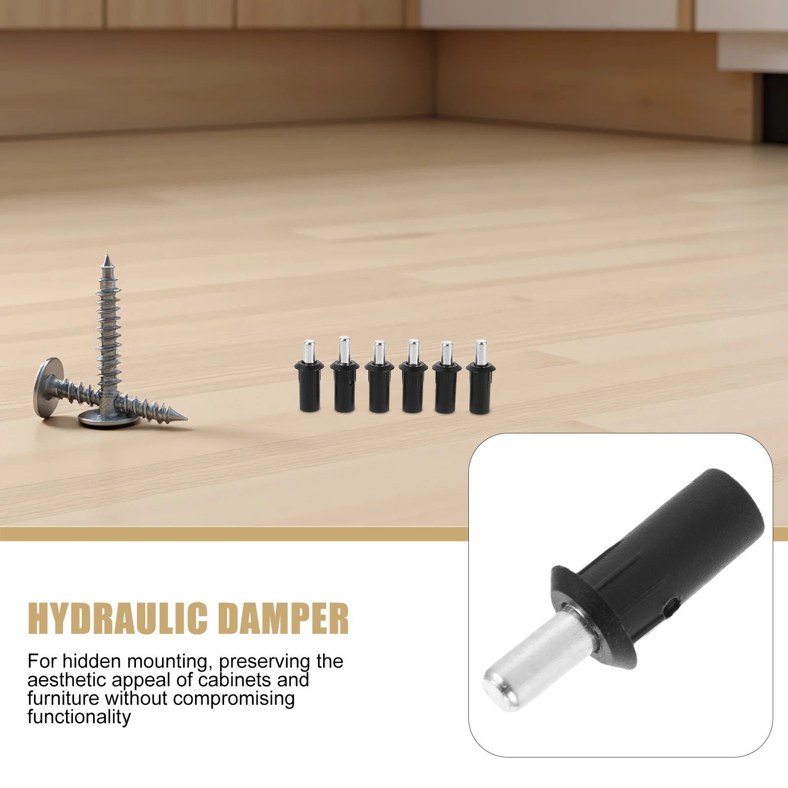 Ammortizzatore idraulico per porta dell'armadio da 60 pezzi Cerniera smorzante con chiusura ammortizzata Anti Slam Riduzione del rumore per smorzatore di pressione per mobili