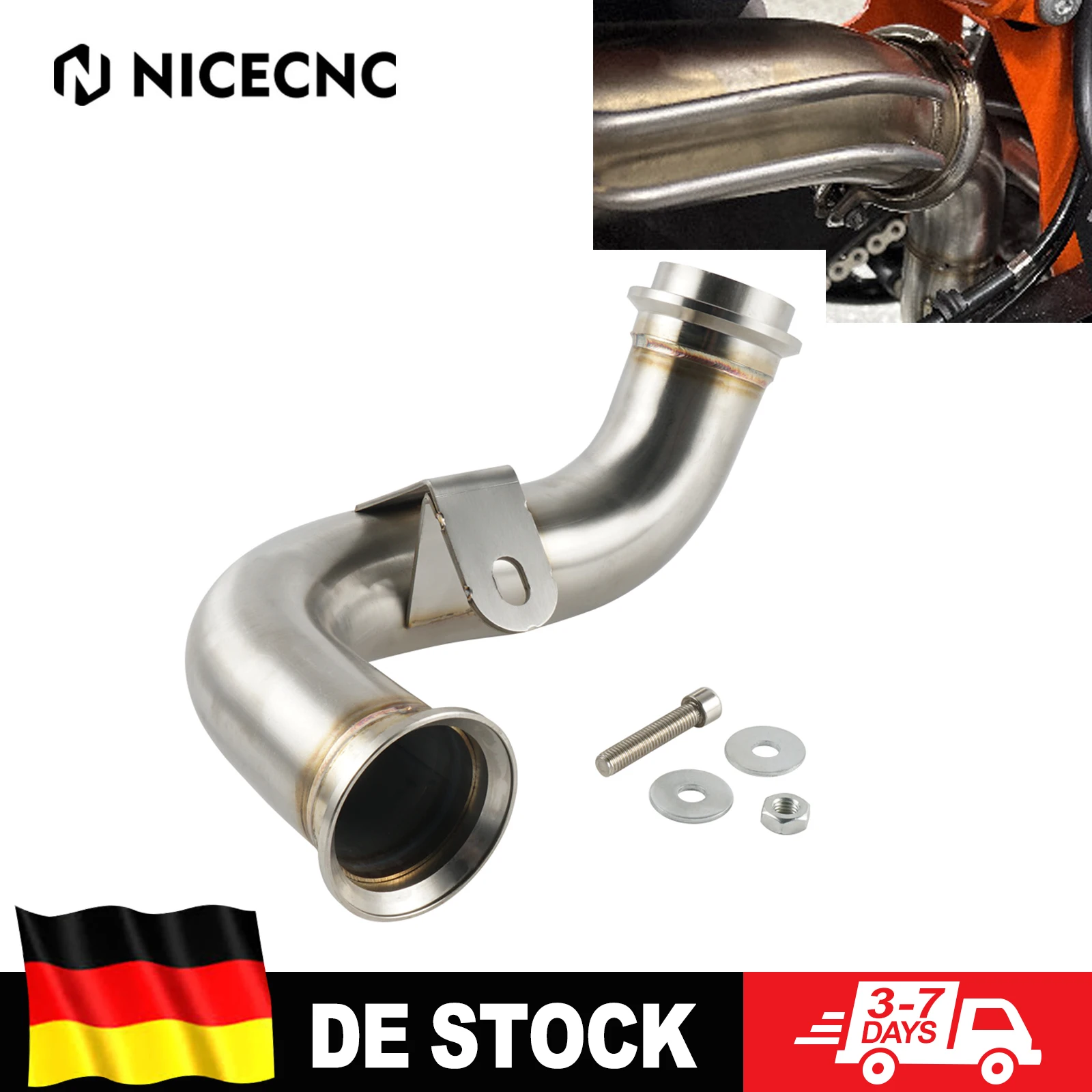 NICECNC für KTM 790 Adventure/R 19-22 890 Adventure/R/Rally 2021-2022 Motorrad-Auspuff-Mittelrohr für Husqvarna Norden 901 2022