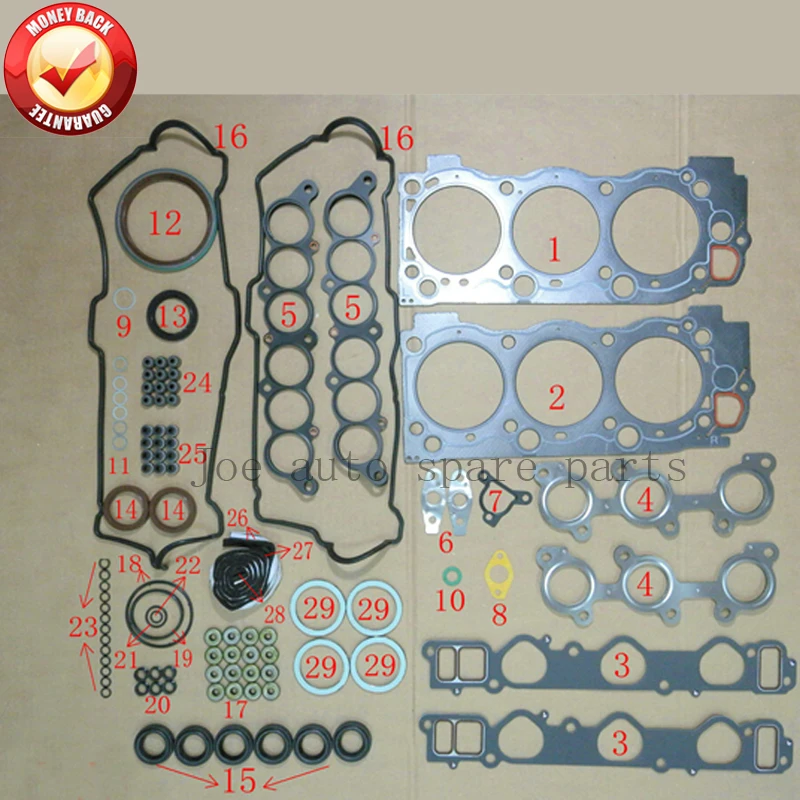 

5vz 5vzfe Engine Full gasket set kit for Toyota Hilux II/land Cruiser/Tundra Pickup 3.4L 3378CC 04111-62130 04111-62150 50177700