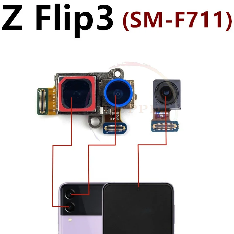 Rear Front Camera For Samsung Galaxy Z Flip 3 4 Flip3 Flip4 5G F707 F711 F721 Back Selfie Small Frontal Camera Module