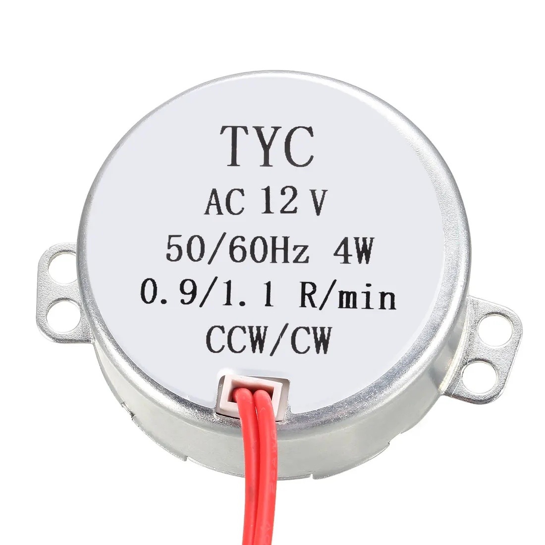 Motore sincrono Uxcell AC 12V 0.9-1.1/4-5/8-10/10-12/20-24/30-36RMP 50-60Hz 4W doppio albero piatto CW/CCW magnete permanente