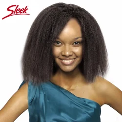 Elegante 3 peças um lote brasileiro crespo reto tecelagem pacotes natureza preto e marrom 4 # Pacotes retos Yaki cabelo Remy de ponta completa