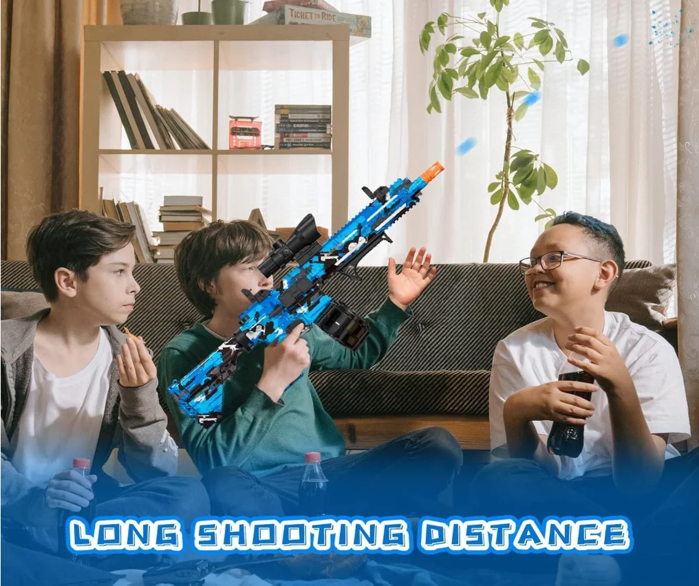 Electric Gel Ball Blaster Guns, High Speed Automatic Splatter Ball Blaster with 40000+ Gels & Goggles, High Quality Rechargeable