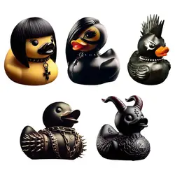 Punk Gothic Deathrocker Duck Desktop Demon Duck Ornament Death Rock Duck Satan Duck Punk Duck Home Wine Cabinet Decoration