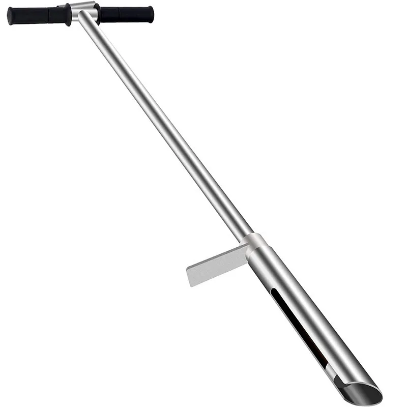 Soil Sampler Probe Stainless Steel Tube T-Handle Soil Test Kit with Ejector and Foot Pedals