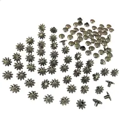 30 Sets Alloy Flower Rivets Studs Spikes Buttons for DIY Bags Shoes Decoration 8mm