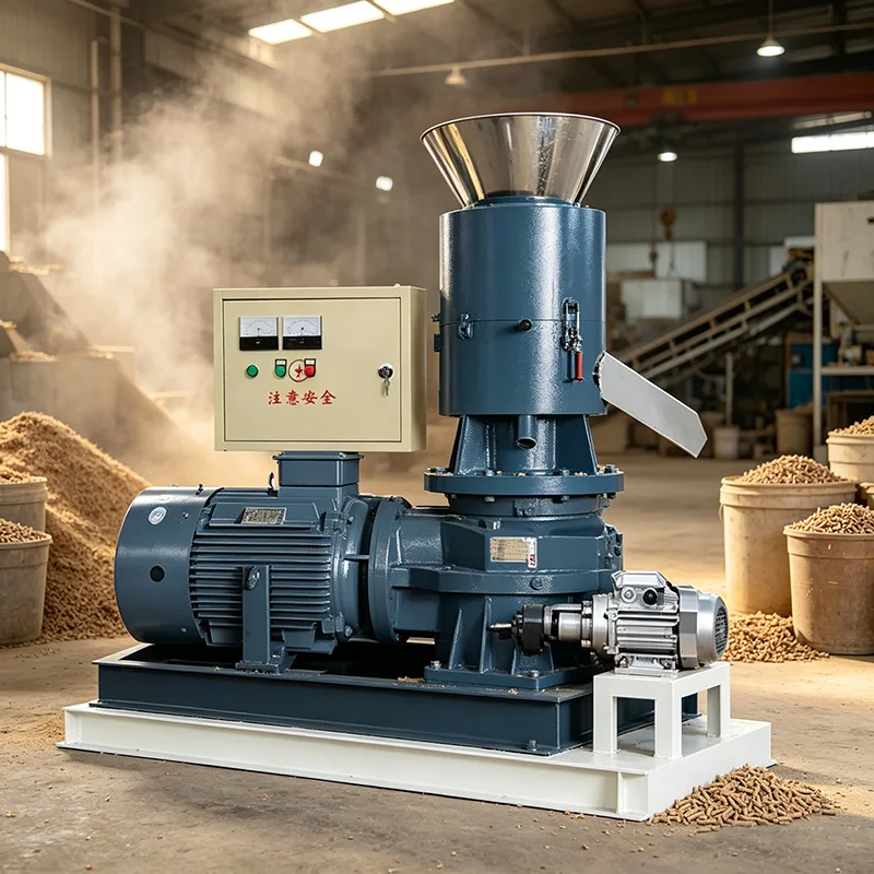 Small Sawdust Pellet Machine Flat Die Biomass Pellet Press For Wood Shavings Straw Rice Husk