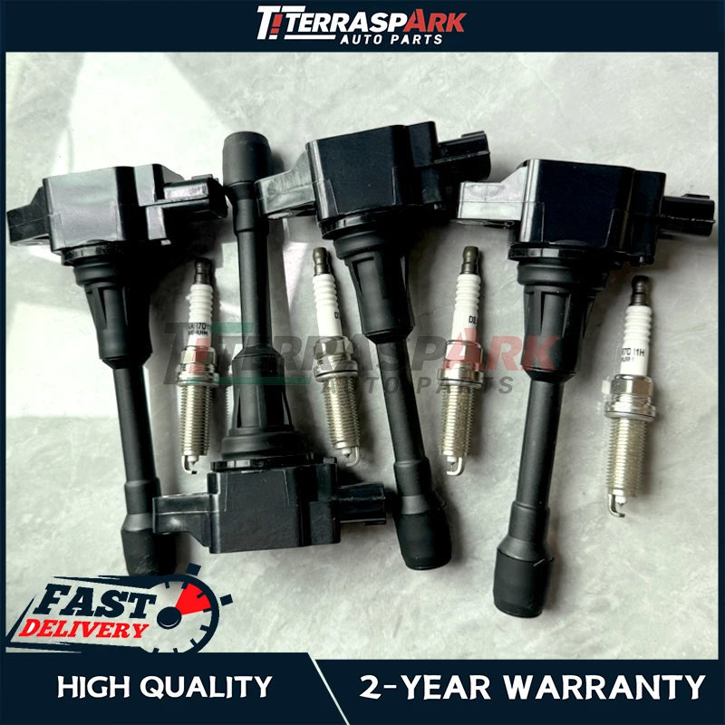 4X OEM Ignition Coil & 4X Iridium Spark Plug For Nissan Altima Rogue Versa UF549