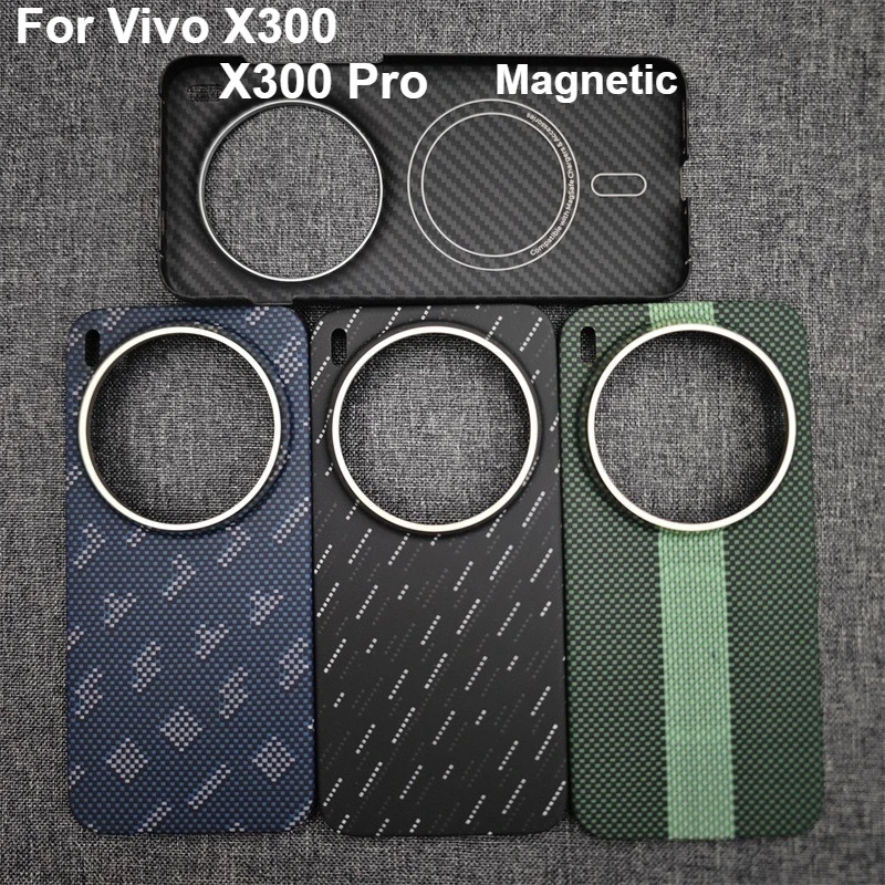 

Магнитный чехол для Vivo X300 X300 Pro, твердый корпус из углеродного арамидного волокна, ультратонкий легкий защитный чехол для телефона