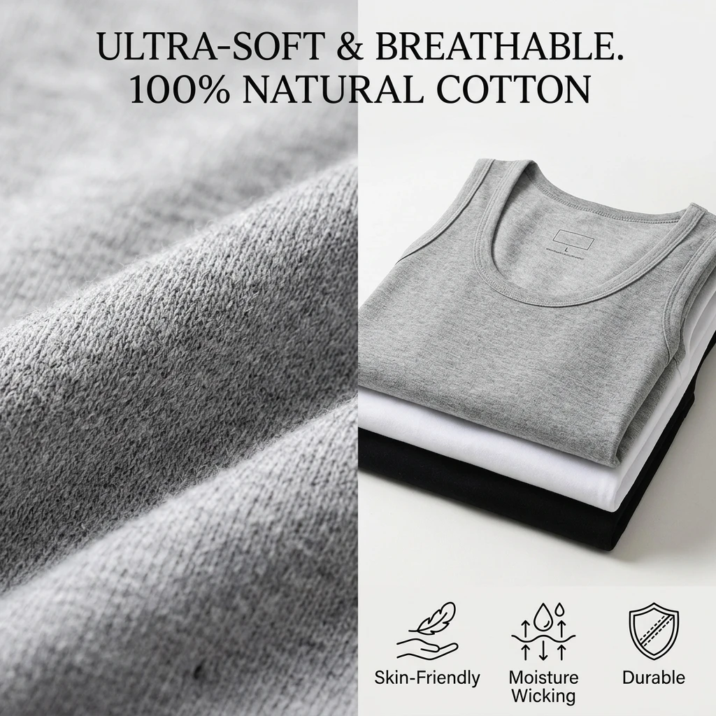 남성용 탱크탑 100% 순면 언더셔츠 민소매 라운드넥  - Sleeveless Undershirt 리뷰 및 가격