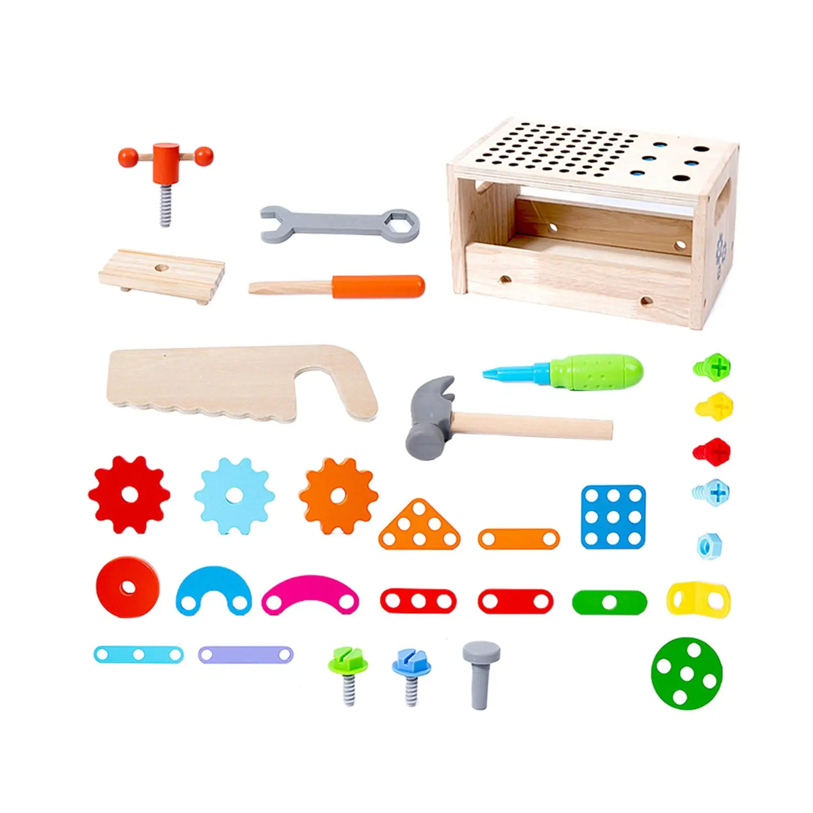 

Deluxe Wooden Tool Set for Kids - Montessori Educational Toys for Boys and Girls