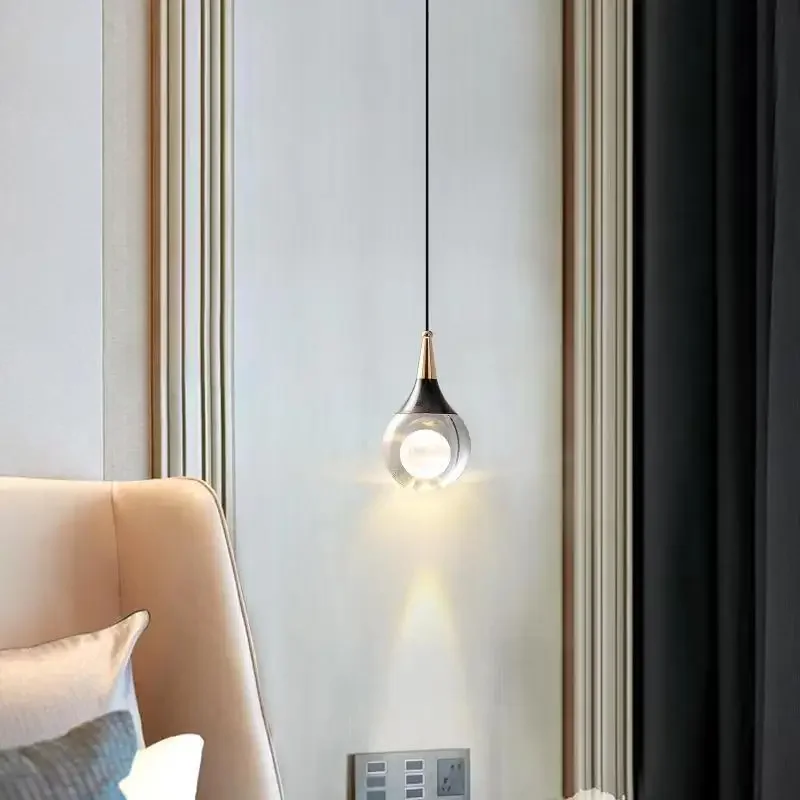 Imagem -03 - Nordic Cristal Led Pingente de Luz para o Quarto Cabeceira Sala Estar Jantar Estudo Pendurado Lâmpada Interior para Decoração Casa Lustre