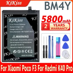 5800mAh KiKiss Powerful Battery BM4Y For Xiaomi Poco F3 / For Redmi K40 Pro K40Pro Replacement High Capacity Batteries