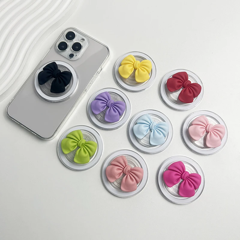 

Милый красочный бант, ручка для телефона, розетка, держатель для телефона для Magsafe IPhone Mac, Samsung, безопасная подставка для безымянного пальца