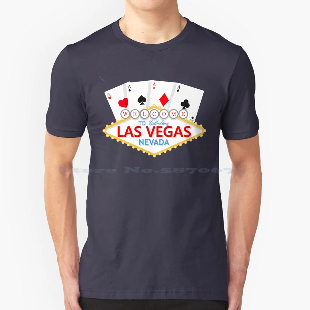 Las Vegas Poker T-Shirt T Shirt 100% Cotton Tee Flush Las Vegas Asse All In Chipleader Crisps Heads Up King Poker Royal Texas