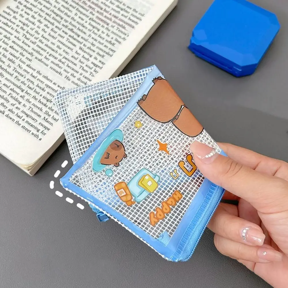 Multifunction Kawaii Capybara Pen Bag Cartoon PVC Transparent Pencil Case Waterproof Cute Stationery Storage Bag Student Gift