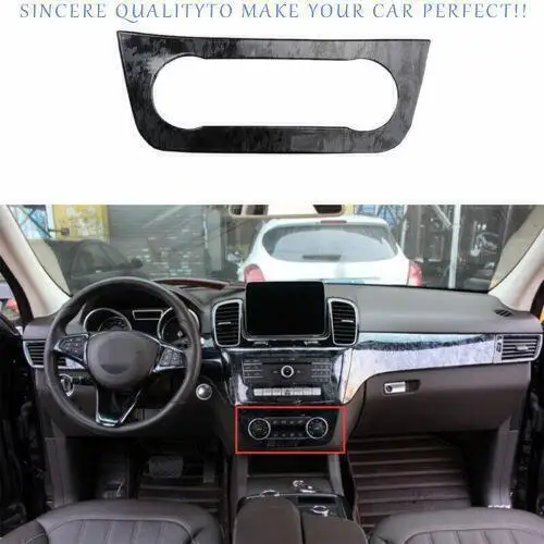 

For Benz GLE GLS 2016-2019 Black Wood Grain Console AC Switch Control Panel Trim