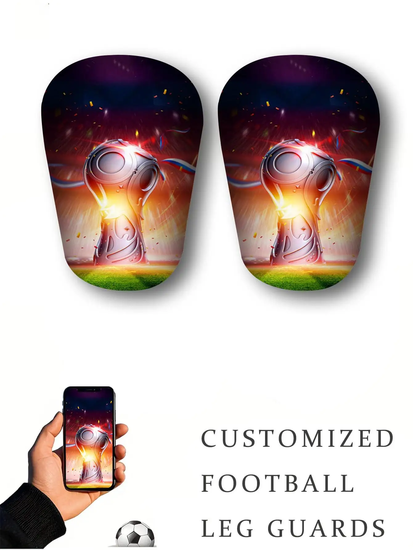 1 Pair Daily Training Custom Photo Shin Guards - Pe Lightweight Sturdy Boards + Eva Cushion, Skin-Friendly Comfort