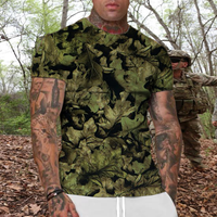 2025 New Jungle Camouflage Men's T-shirt Breathable Comfortable Sweat-absorbing and Quick-drying Adult Adventure Short Sleeves