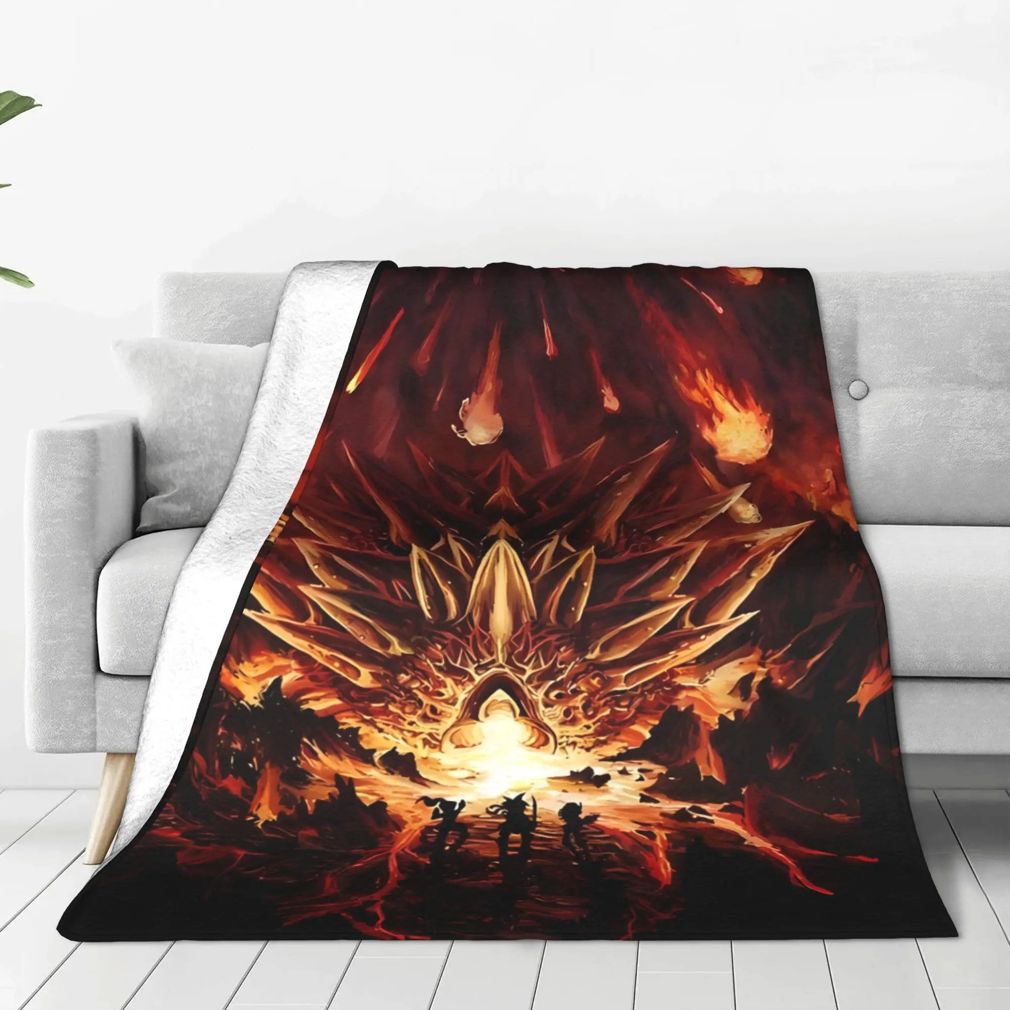 1PC Home Cute Room Decor Fire Rains From The Heavens Blanket Throw Blanket C-Chrono Trigger Novelty Warm Blanket All Season