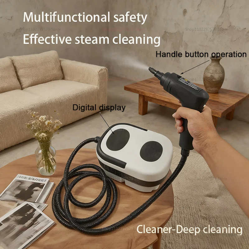 شاشة عرض منظف بالبخار بدرجة حرارة عالية لمكيف الهواء المنزلي وغطاء المطبخ وجهاز التنظيف المدمج للتدفئة السريعة