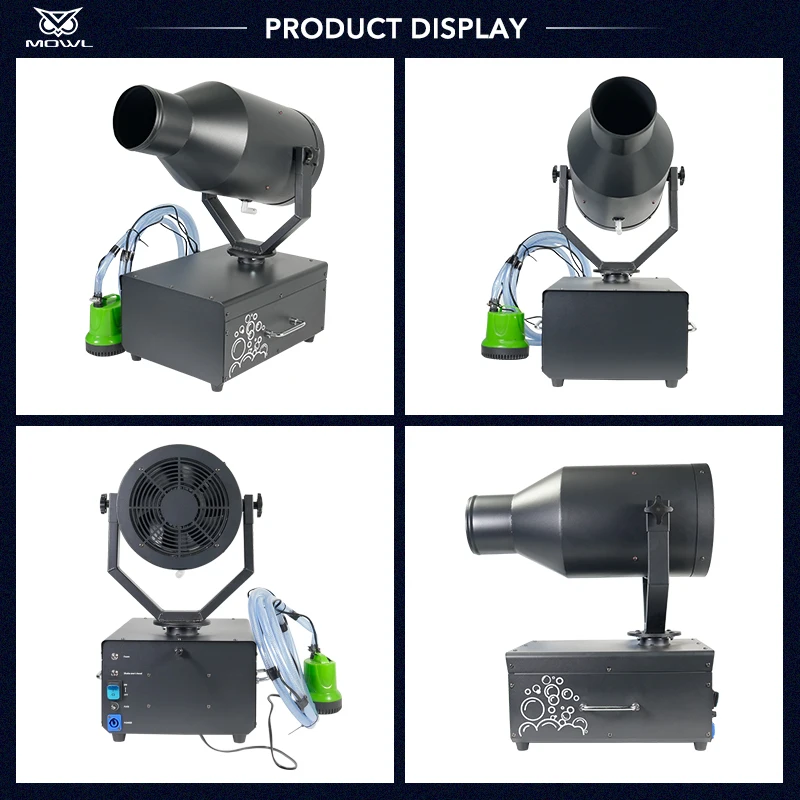 2000W Moving Head Cannon Jet Party Foam Machine For Outdoor Kids Bar Pool Children's Playground