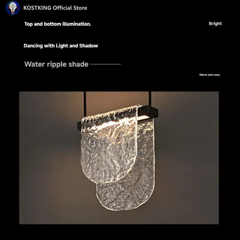 Italian Minimalist Bedside Chandelier Light Luxury High-End Sense Wall Hanging Wire Lamp Small Glass Chandelier For Entrance