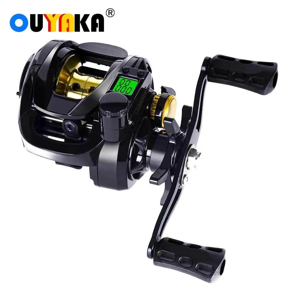 Casting Electronic Baitcasting Led Screen Fishing Reel Cast Drum Wheel High Speed 7.2:1 10kg Max Drag Waterproof Saltwater Tools