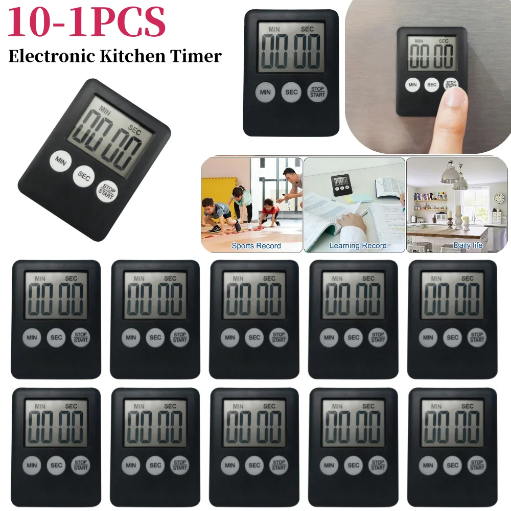 Digital Sports Alarm Clock Multi-Function Electronic Timer Stopwatch LCD Display Magnetic for Sports Exercise Baking Cooking