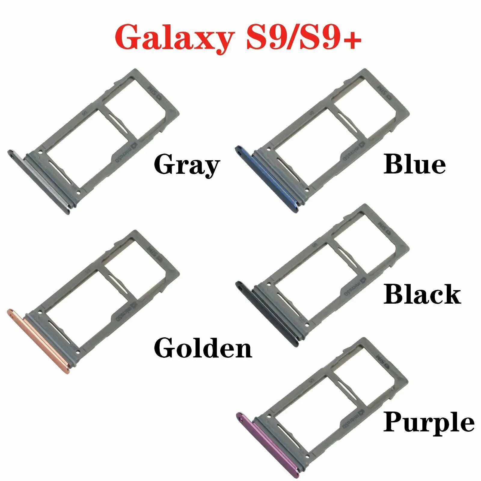 Sim Card+Micro SD Card Socket Reader Holder Slot Tray  For Samsung Galaxy S9 Plus G960 G965