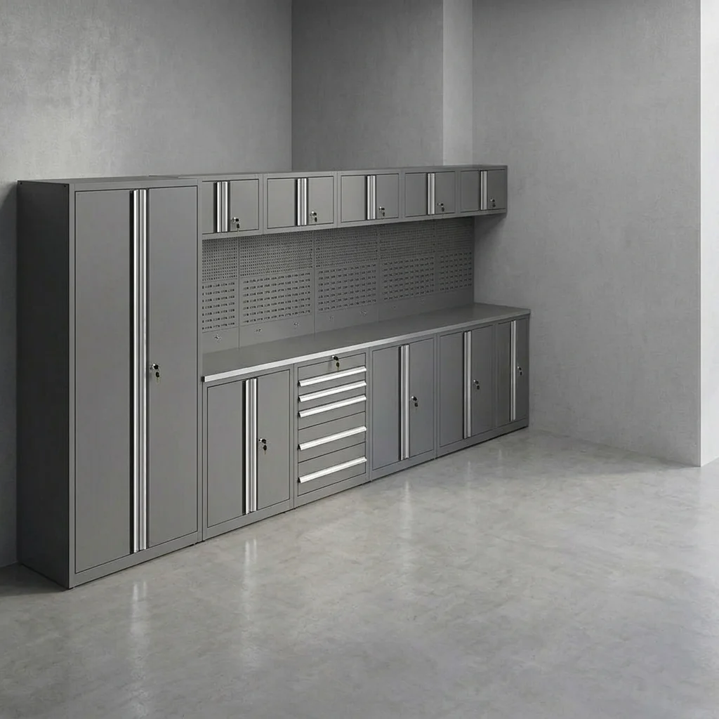

Industrial Grade Modular Workstation Heavy-Duty Rolling Tool Cabinet with Ball-Bearing Drawers for Auto Shop Mechanic Storage