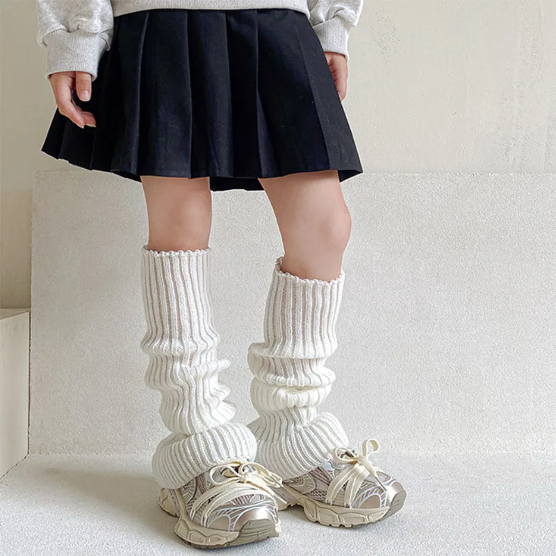 Candy Color Sweet Children Leg Warmers for Girls Lolita Style Knitted Socks Warm Foot Cover Guards Elastic Versatile Socks