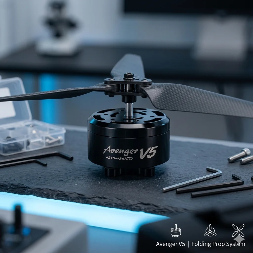 

Мотор BrotherHobby Avenger 4215 V5 390/435/555KV со складными пропеллерами для тяжелых кинодронов и FPV-систем