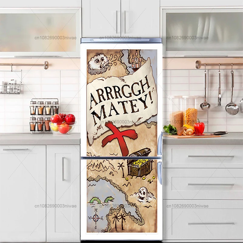 Personalized Refrigerator Sticker, Home Decoration, Room Decoration Sticker, Wall Painting, PVC Waterproof and Oil Proof Sticker