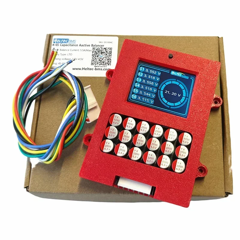Heltecbms Lipo/lifepo4/LTO balanceador de celda de batería 6s balanceador activo con pantalla de voltaje probador de voltaje TFT ecualizador 5A