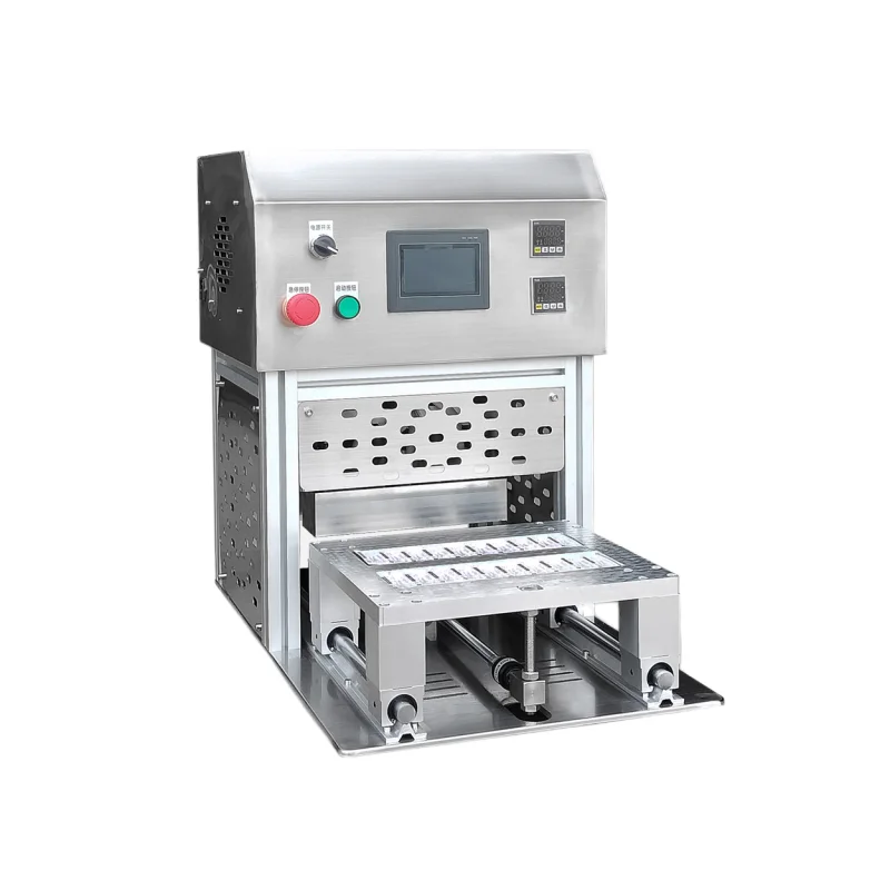 

Medical Benchtop Heat Test Tray Plastic PVC and Fast Food Use Automatic Aluminum Foil Thermoformed Tray Sealing Machine