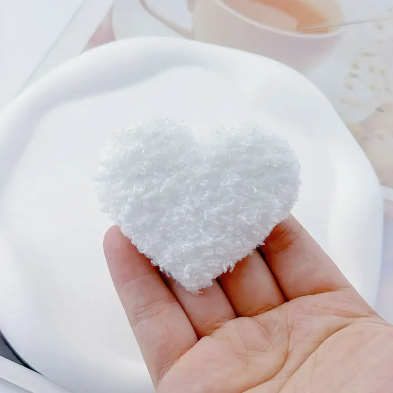 28 Stück doppelseitige Teddybär-Plüschherz-Aufnäher für DIY-Kleidung, Hüte, Näharbeiten, Kopfschmuck, Haarspangen, Dekorationsaufnäher – Detail 3