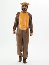 Animal Jumpsuit, Brown Monkey Cosplay Suit, Adult Halloween Party Stage Performance Costume, Both Men and Women Can Wear