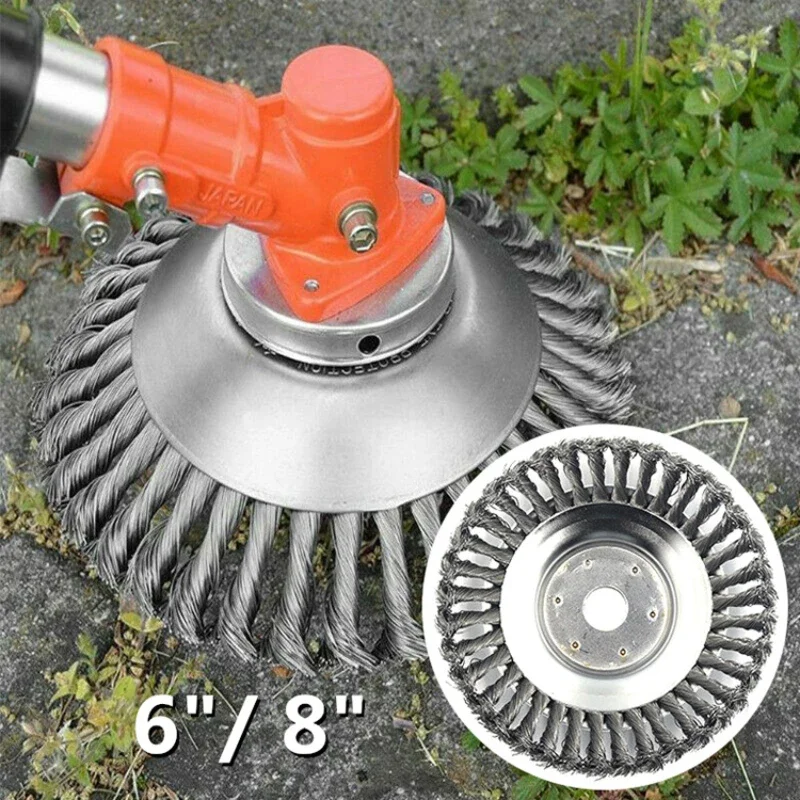 Steel Wire Wheel Garden Trim Boss Weed Eater Blades Lawn Mower Grass Trimmer Brush Cutter Tools Grass Trimmers Head