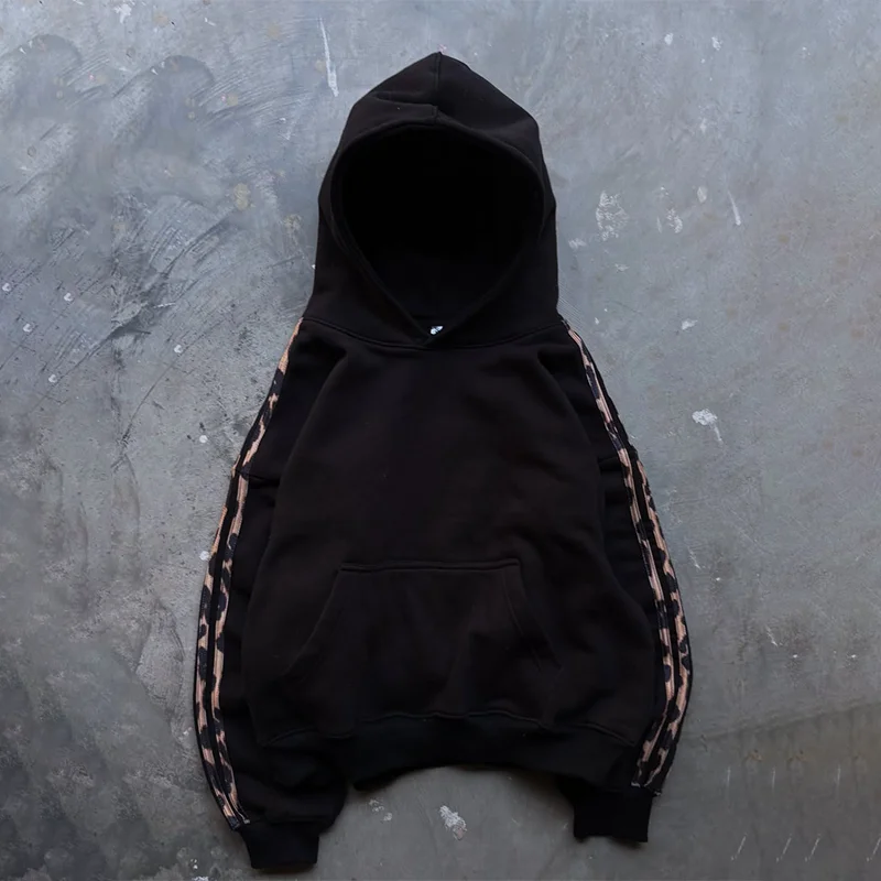 Modny 2-częściowy zestaw: bluza z kapturem z bocznymi paskami, uniwersalna, wygodna, elastyczne spodnie sportowe, styl Y2K, męski i damski, casualowy streetwear.