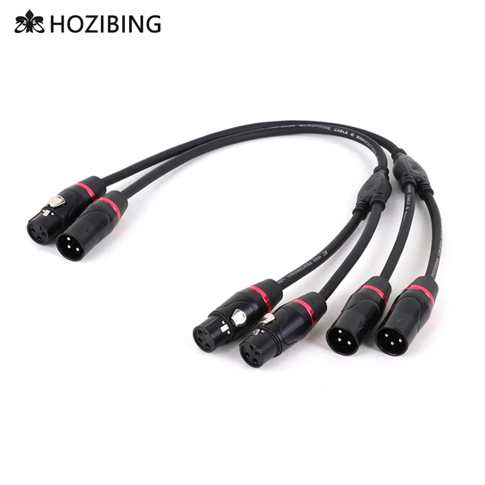 

Balanced XLR Y Splitter Cable Microphone Cord-3Pin 1 Male Jack to 2 Female XLR Plug Y Cable 0.3M 0.5M