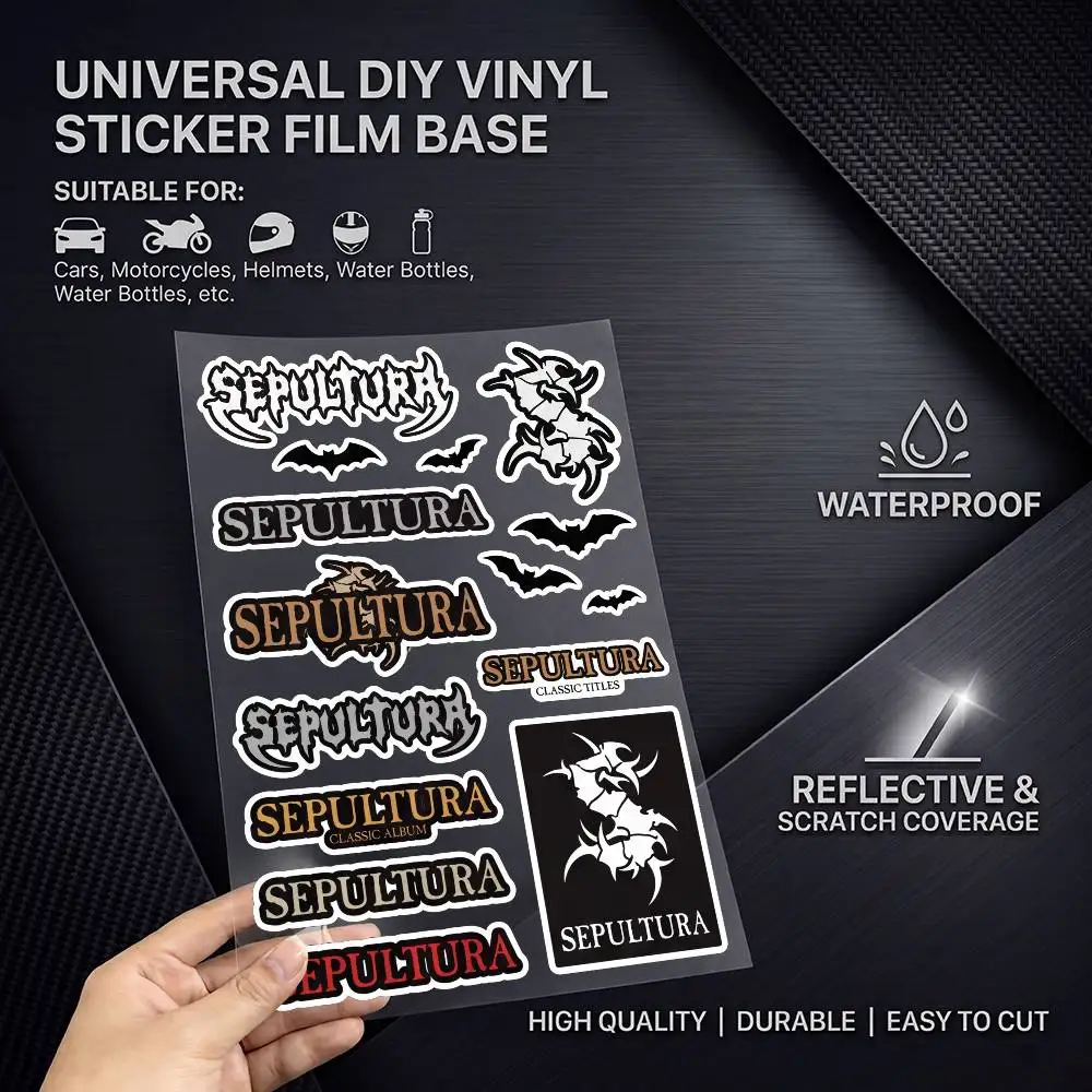 S-sepultura-a Durable Waterproof Reflective Decor Sticker Scratch Cover For Motorcycle Car Helmet Fridge Accessories