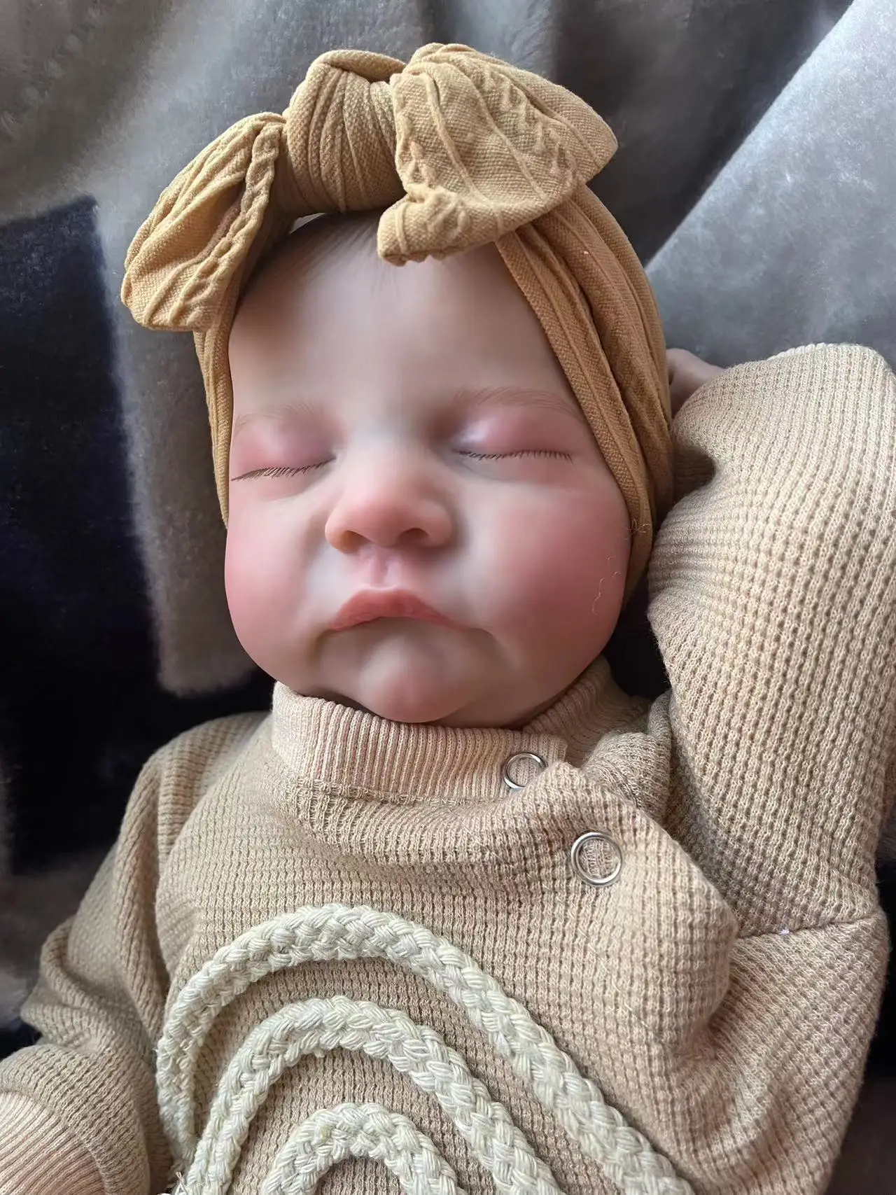 19-calowa lalka Levi Sleeping Reborn Baby Doll Już pomalowana Wykończona Noworodek Rozmiar 3D Skóra Widoczne żyły Kolekcjonerska lalka artystyczna