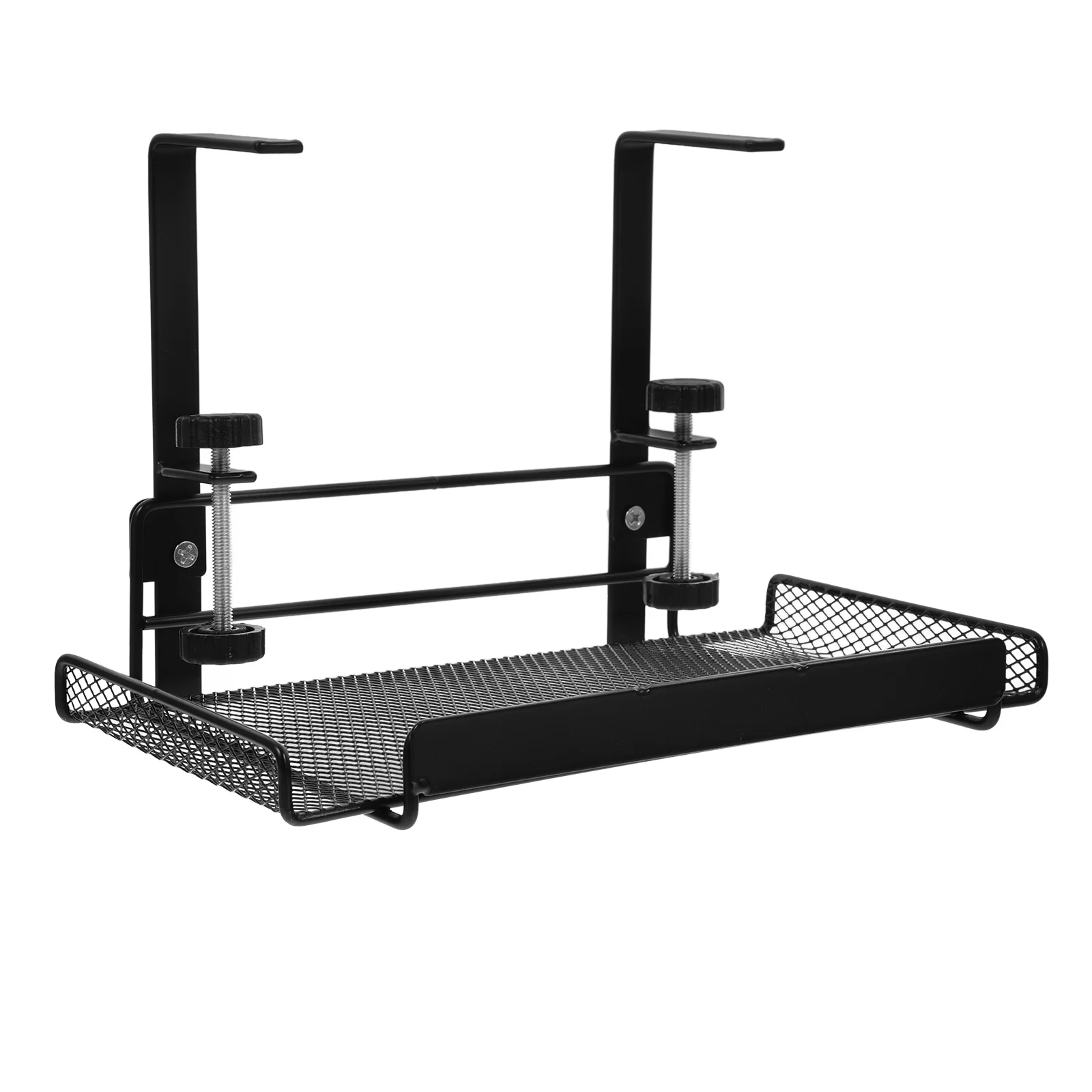 

Black Carbon Steel Desk Drawer Storage Tray Spacious Wire Management Under Desk Organizer Cable Tray Office Home Studio Library