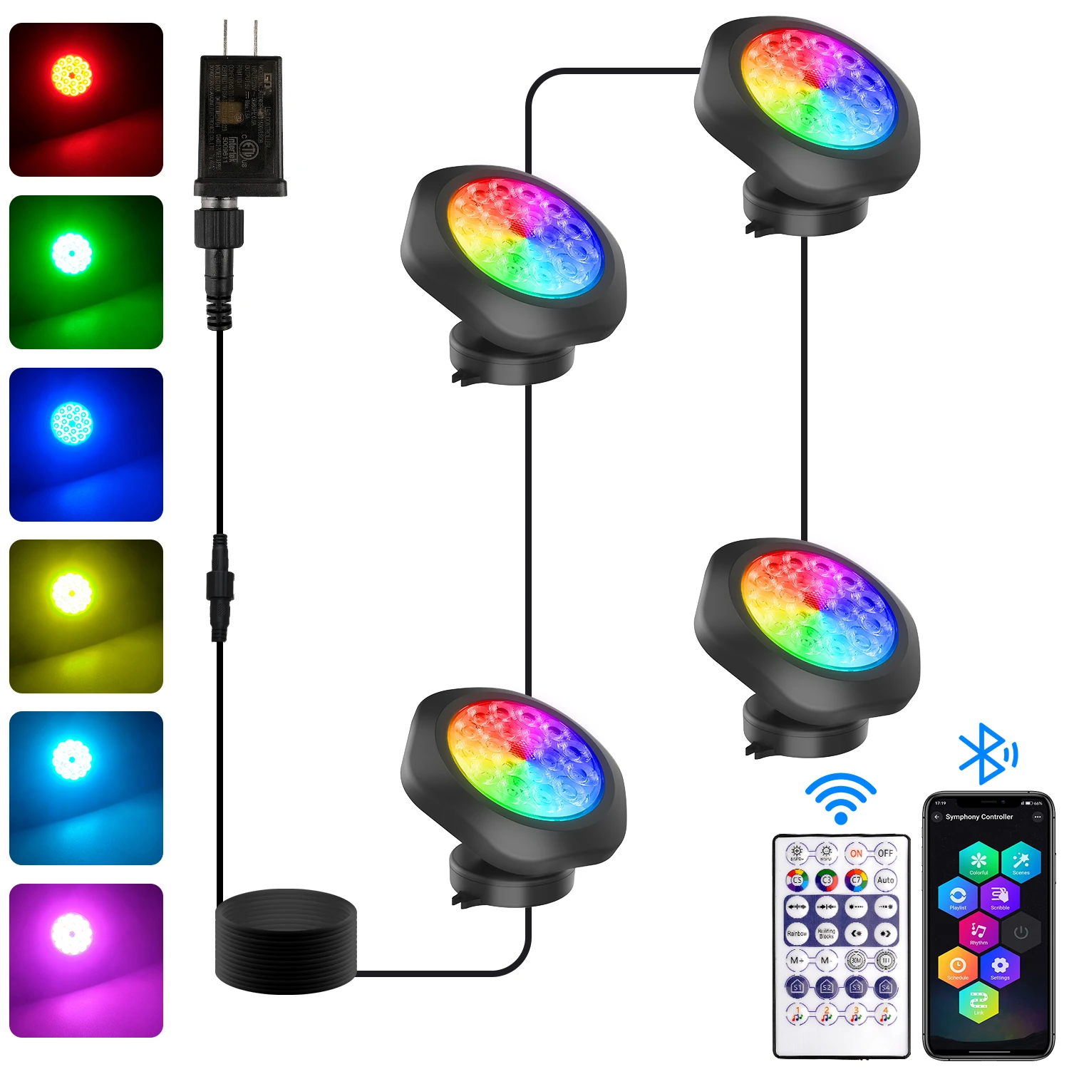 T-SUNRISE 3/4/5/6/10 LED RGB Lichter IP68 Wasserdichte Schwimmbad Licht Unterwasser Lampe Landschaft Scheinwerfer Für Garten APP Fernbedienung 6