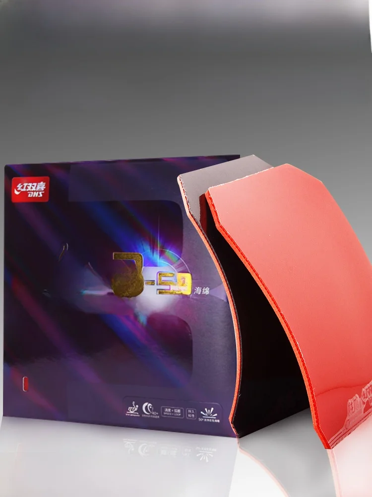 dhs-red-double-happin-350-table-tennis-rubber-soft-elastic-sponge-stiy-hand-glove-for-table-tennis-fans-sports-fit