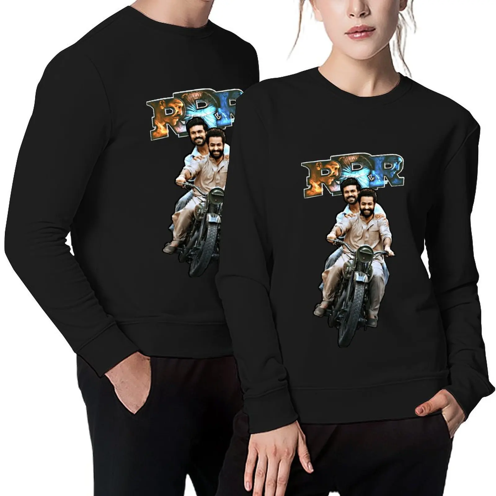 

RRR ram charan and NTR friendship Pullover men clothes mens clothing mens clothes sweatshirt