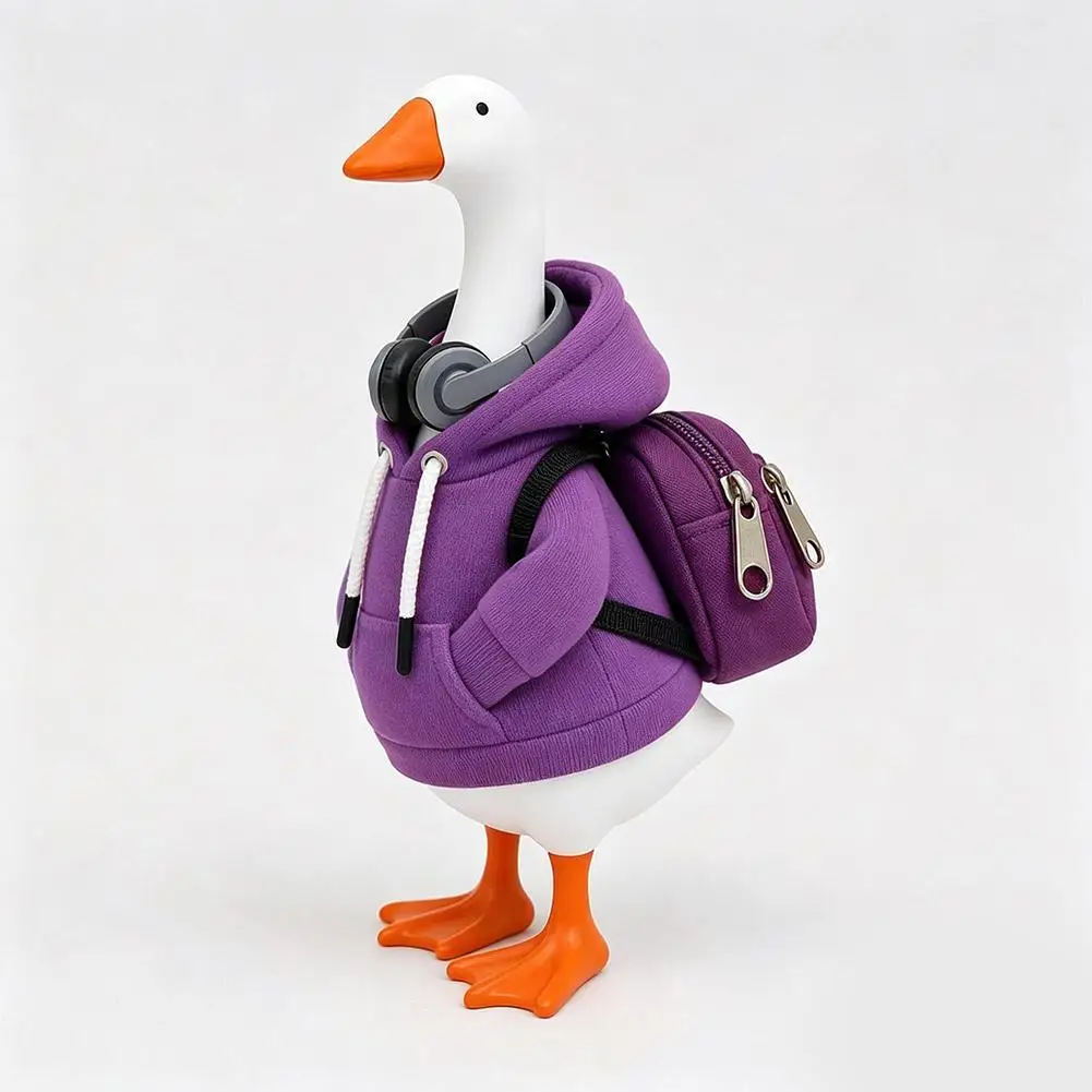 5 Inch Goose Outfits Red Hoodies Soft Solid Color Mini Porch Goose Hoodies Desk Goose Outfits Clothes for Table Decoration