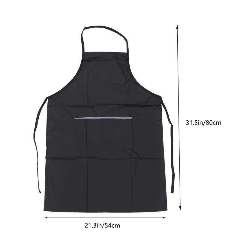 Waterproof Kitchen Apron For Women/Men With Pockets Work Mandil Cleaning Pinafore Restaurant Shop Waiter Work Uniform