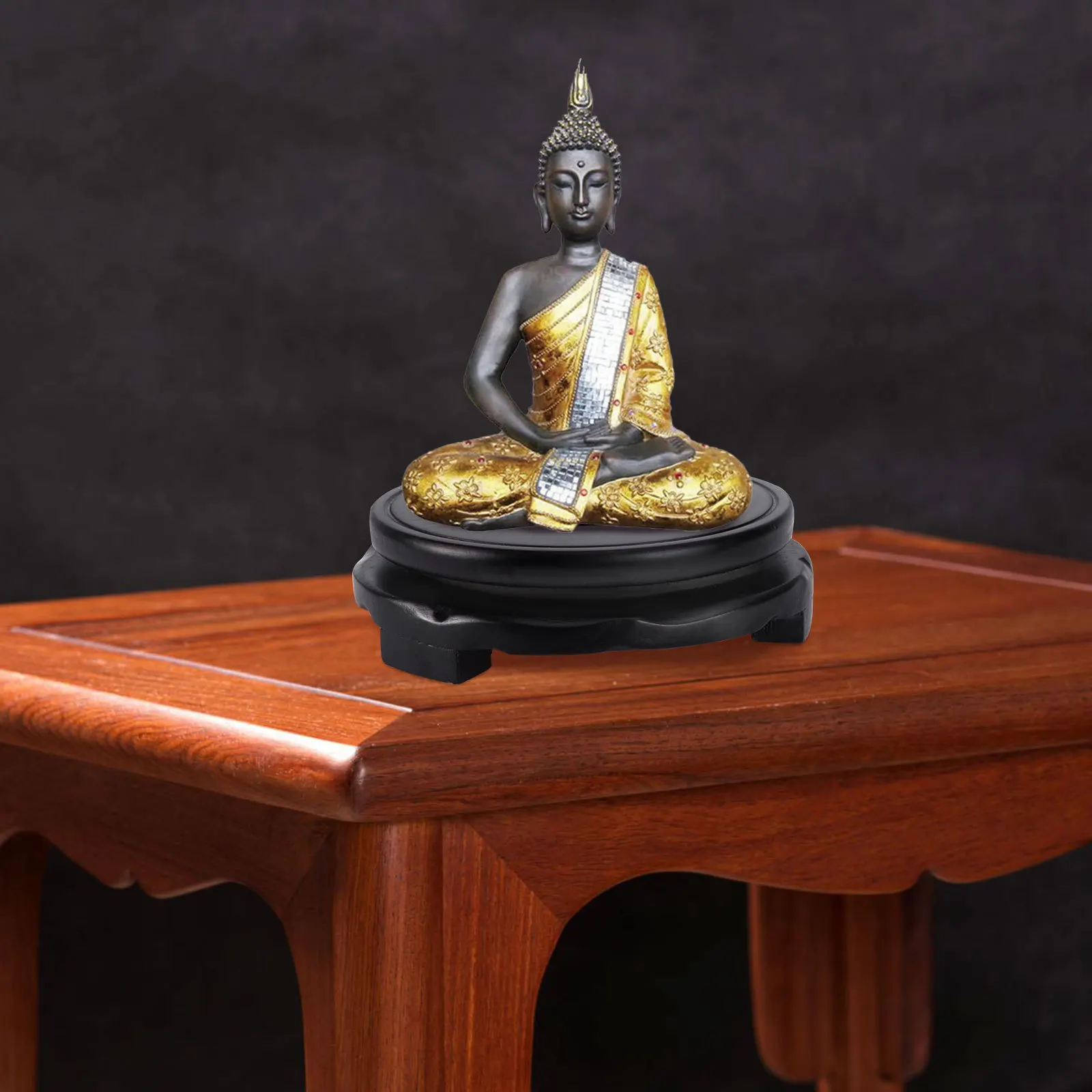 

1pc Round Wooden Vase Large Thick Rotatable Display Stand For Indoor Outdoor Garden Decor Vase Wood Base Decor Round Display